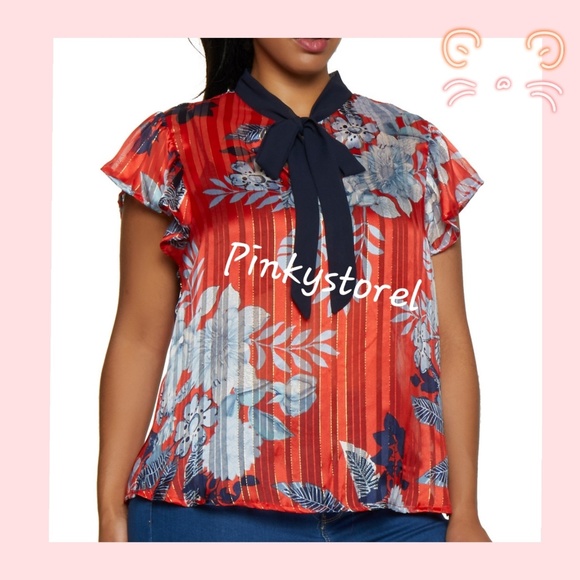 Tops - 🔹️Floral Lurex Blause🔹️